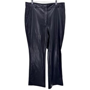 Babaton Aritzia Faux Leather Pants Black Size 16 High Rise Straight Leg Trousers